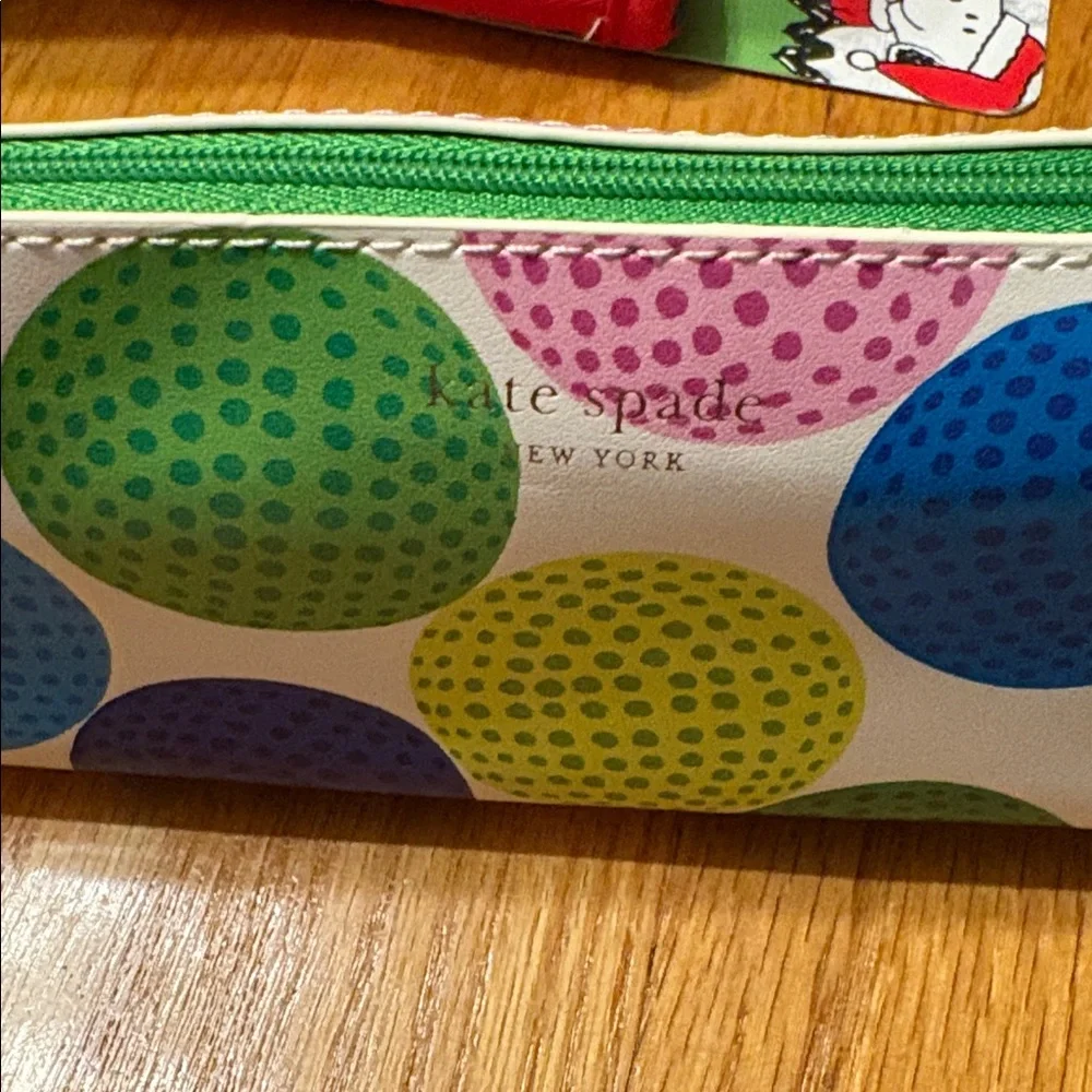 NWT Kate Spade Multicolor Golf Balls Pencil Case